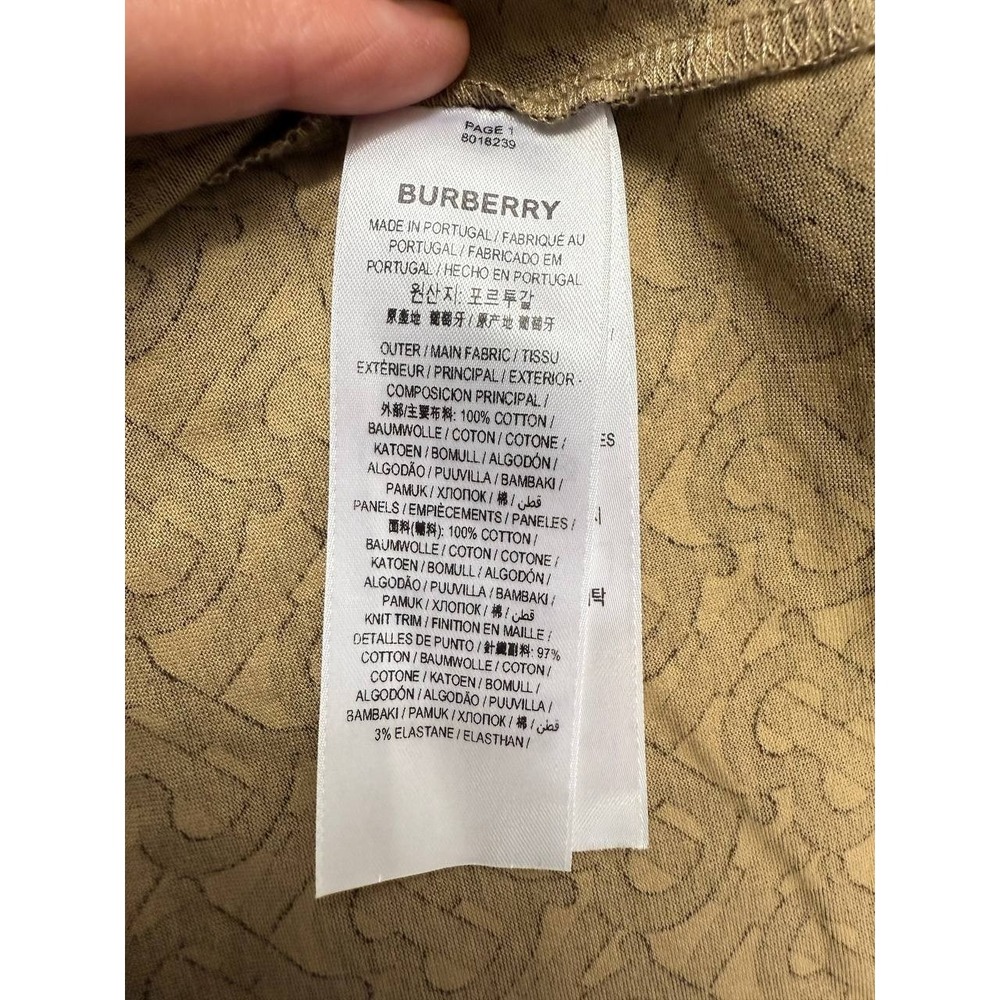 Burberry Stripe Monogram Short Sleeve Brown T-Shirt Men's Size Medium - Picture 10 of 12
